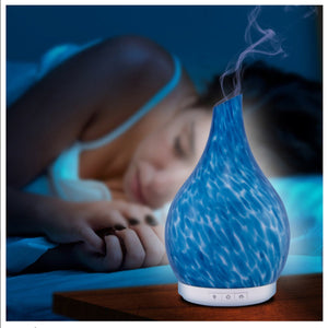 Aromatherapy Essential Oil Diffuser - Hand Blown Glass led-white-glow-230ml-capacity.