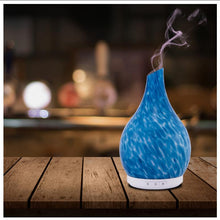 Load image into Gallery viewer, Aromatherapy Essential Oil Diffuser - Hand Blown Glass 230ml-capacit, colorful led white glow..
