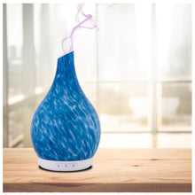 Load image into Gallery viewer, Aromatherapy Essential Oil Diffuser | Hand Blown Glass Colorful LED White Glow | Cool Mist Ultrasonic Humidifier.
