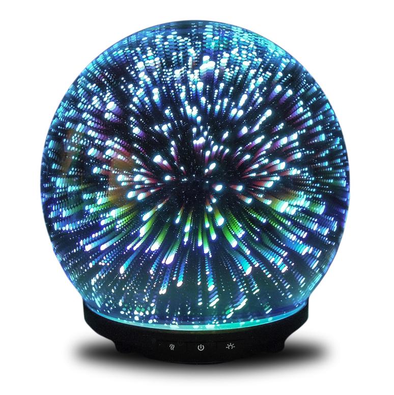 200ML Ultrasonic Glass Diffuser with 3D LED Mood Light Effect in many colors – Main