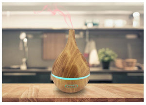 Wood Finish Aromatherapy Essential Oil Diffuser,  Cool Mist Ultrasonic, LED Color Spectrum Lighting.